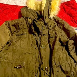 H&M puffer coat with fleece lined hood